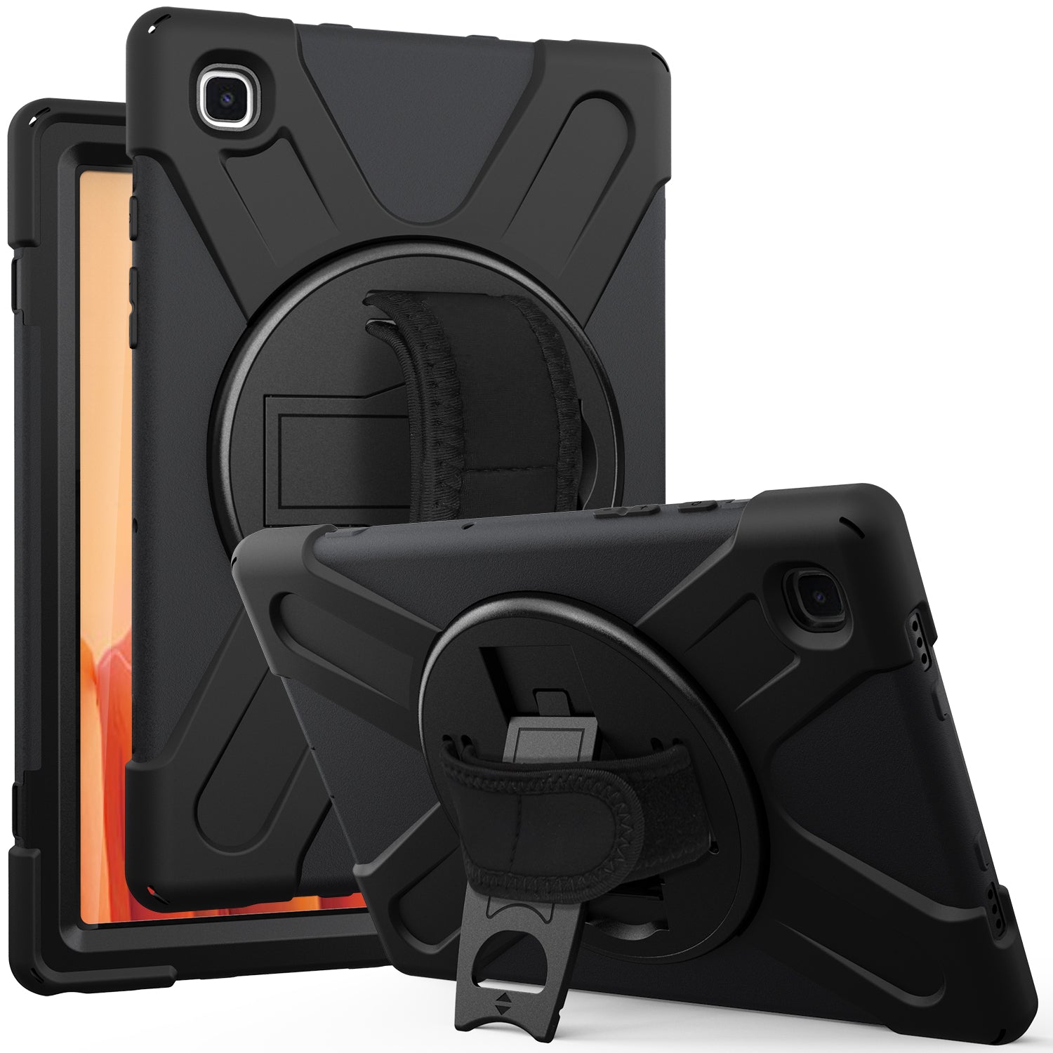 Reinforced and shockproof protective case, with shoulder strap-Black for Samsung