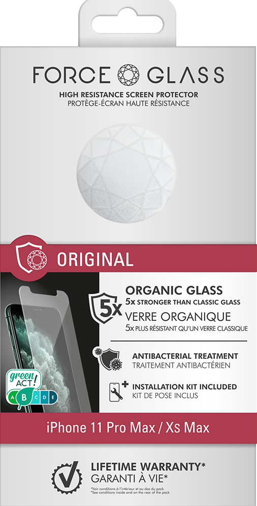 PROTÈGE-ÉCRAN FORCE - GLASS POUR IPHONE