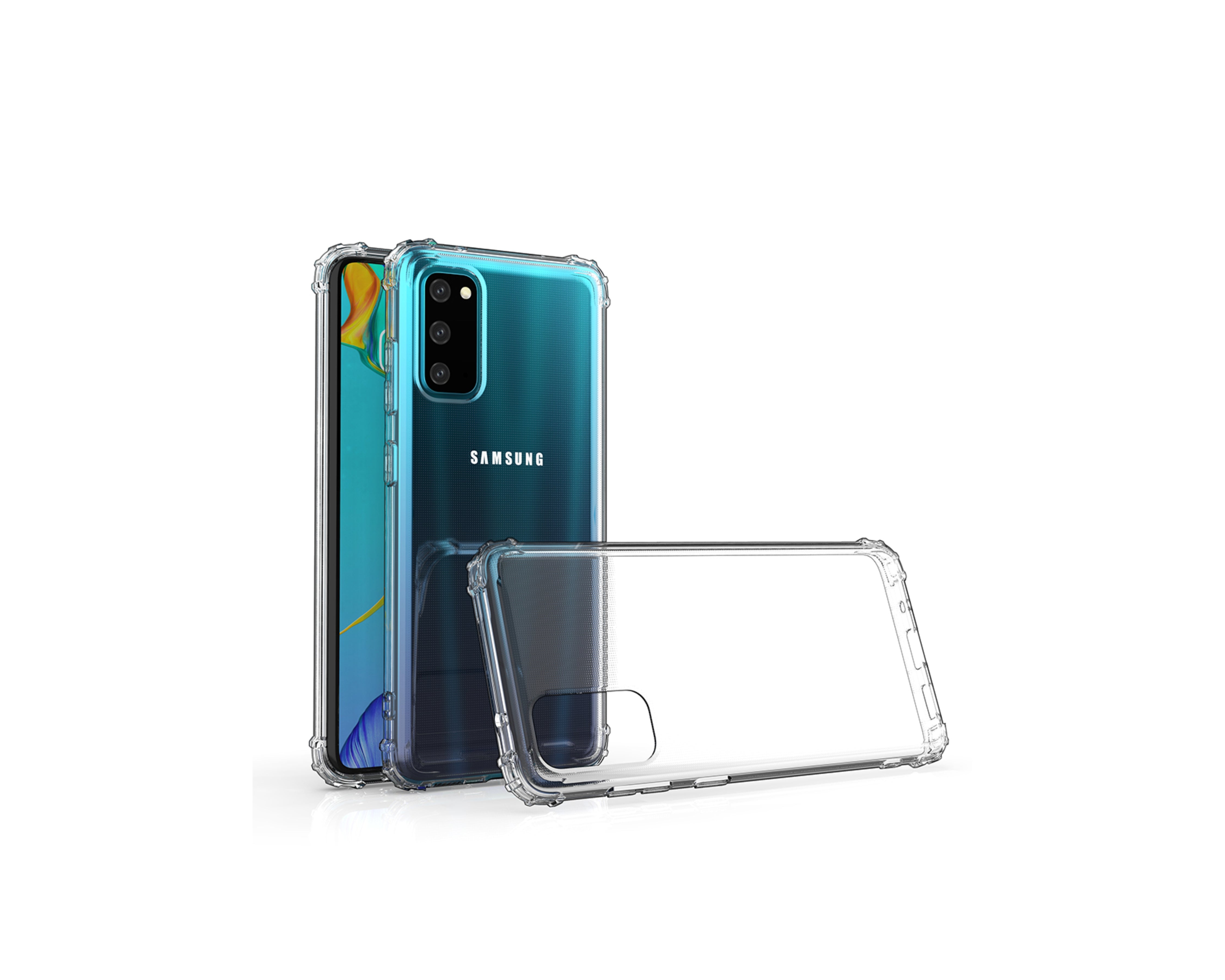 Transparent TPU case reinforced corners Samsung